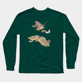 Butterflies and moths sketch Long Sleeve T-Shirt